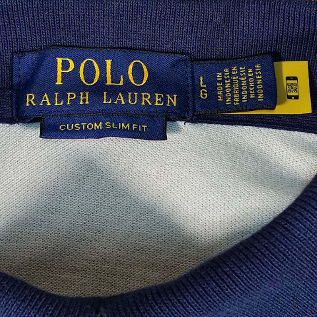 Polo Ralph Lauren Custom Slim Fit Big Pony Yacht Club Polo Shirt White Navy Men's L