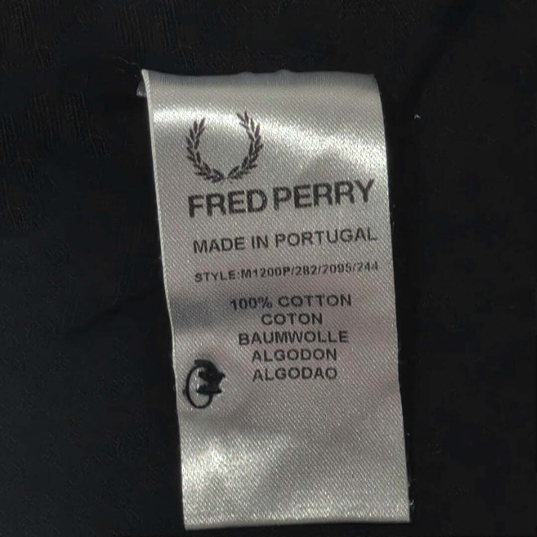 Fred Perry Black Twin Tipped Polo Shirt Purple Trim Men's L