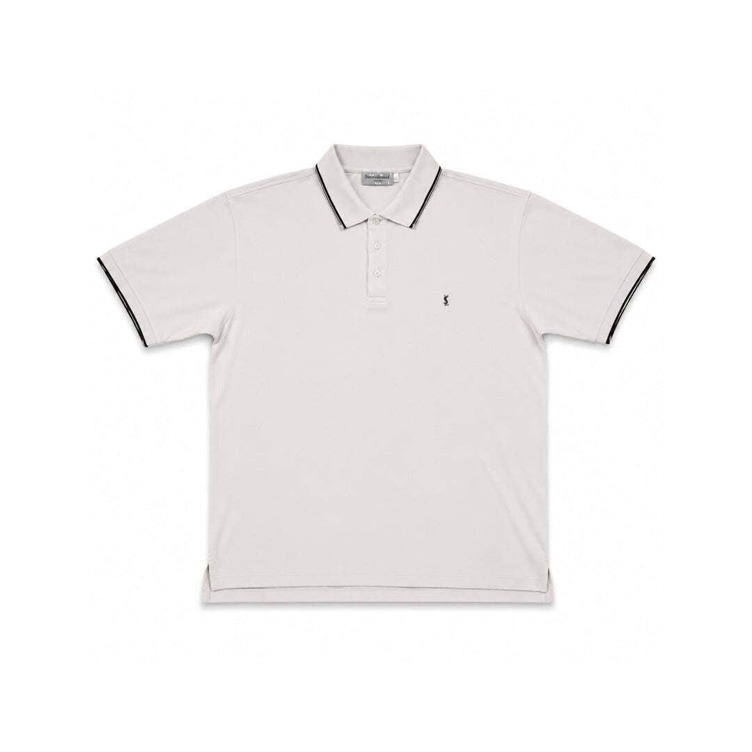 Vintage Yves Saint Laurent Pour Homme Herringbone Polo Shirt Cream Men's Large