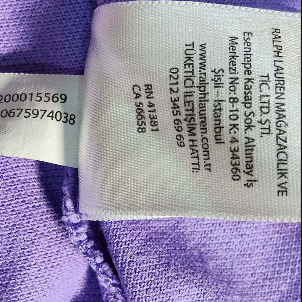 Polo Ralph Lauren Custom Slim Fit Polo Shirt Purple Cotton Size L