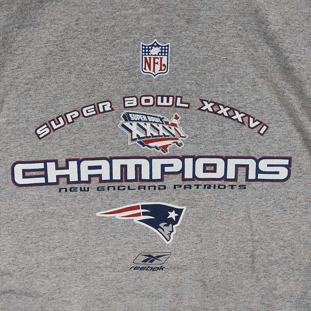 Vintage Reebok NFL New England Patriots Super Bowl XXXVI Champions T-Shirt XL