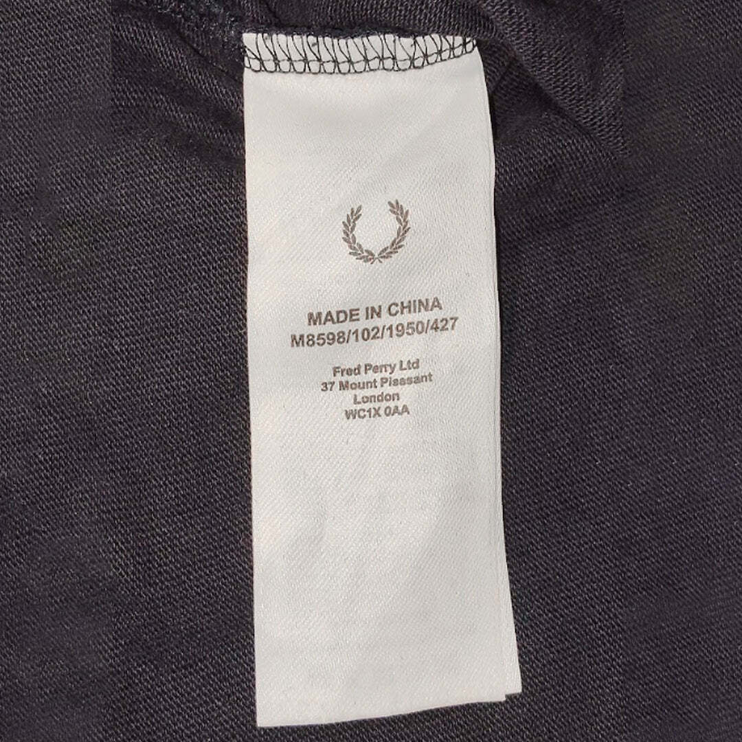 Fred Perry M8598 Laurel Wreath Graphic T-Shirt Black Medium Cotton Crew Neck