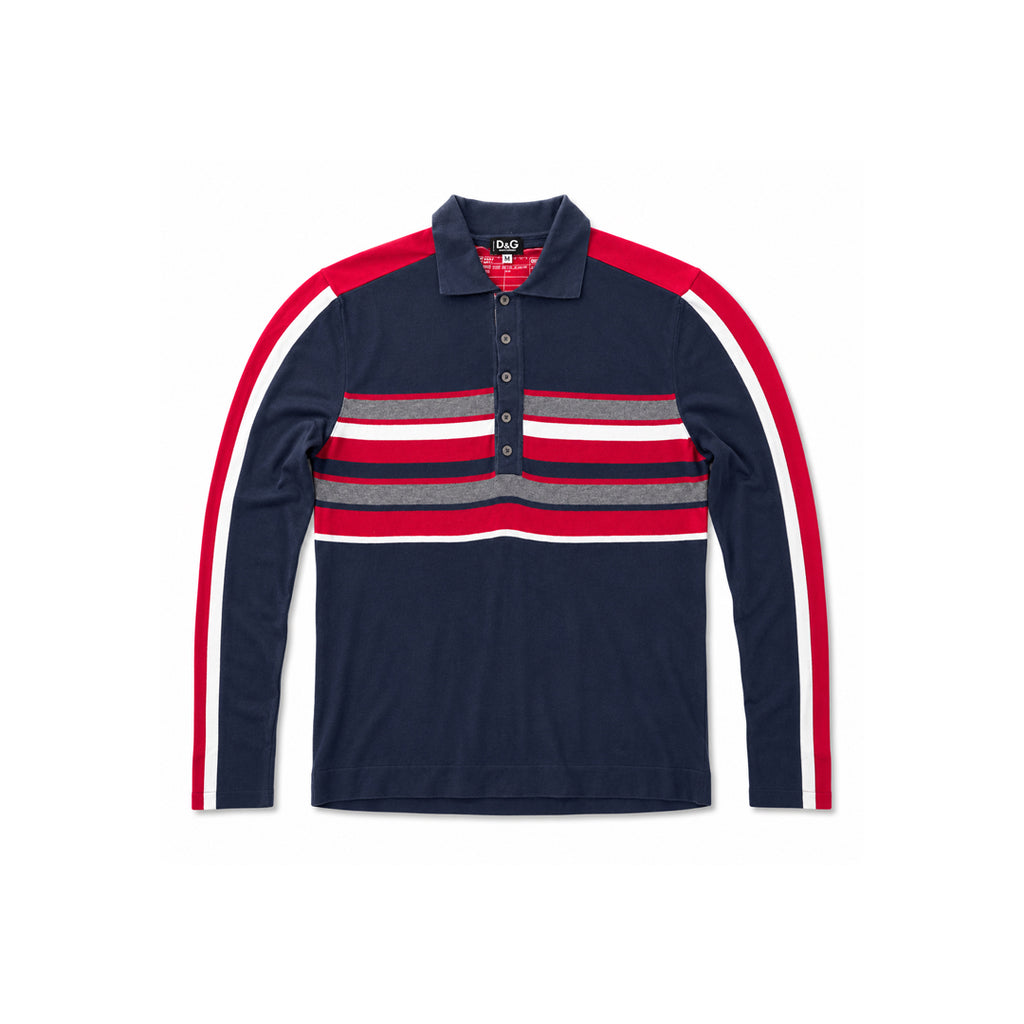 Long Sleeve Knit Polo Sweater D&G Dolce & Gabbana Mens , Size ( Medium )