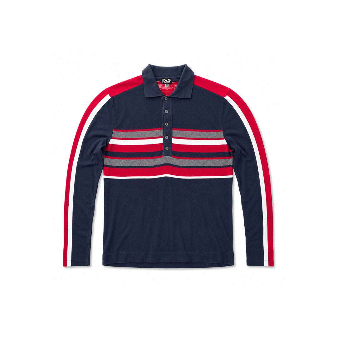 Long Sleeve Knit Polo Sweater D&G Dolce & Gabbana Mens , Size ( Medium )