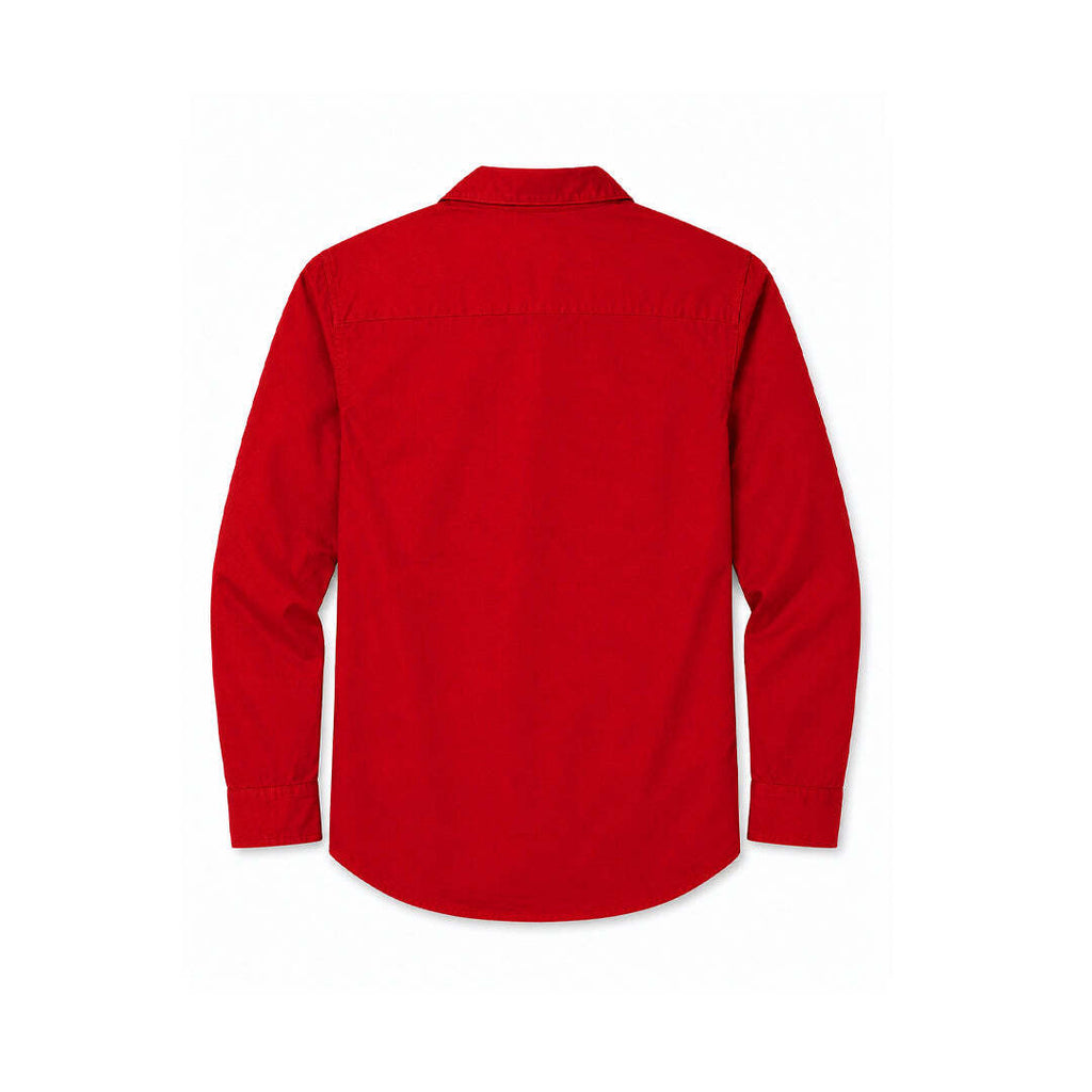 Authentic Burberry London Red Cotton Shirt Nova Check Trim Women's XL UK 14 16