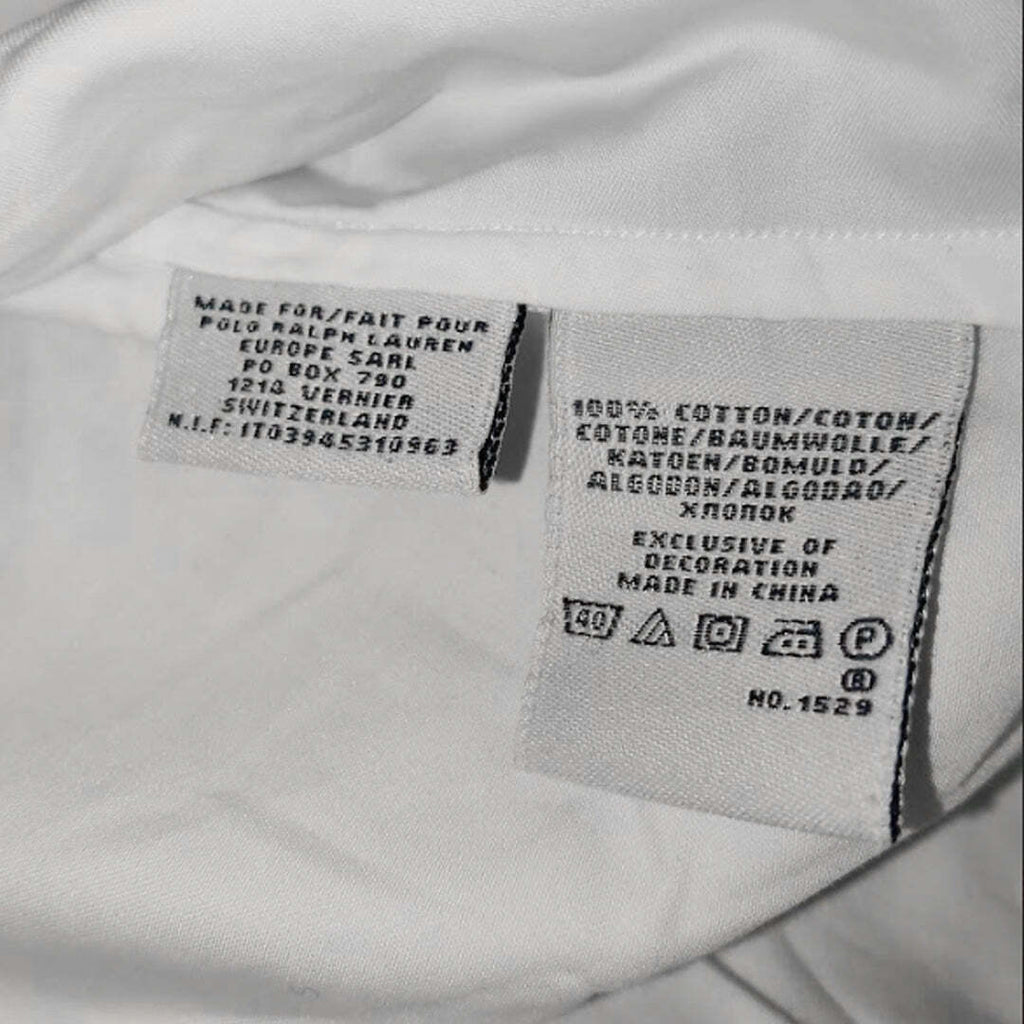 Ralph Lauren Sport Women's White Cotton Cap Sleeve Button Shirt Size 14 Large