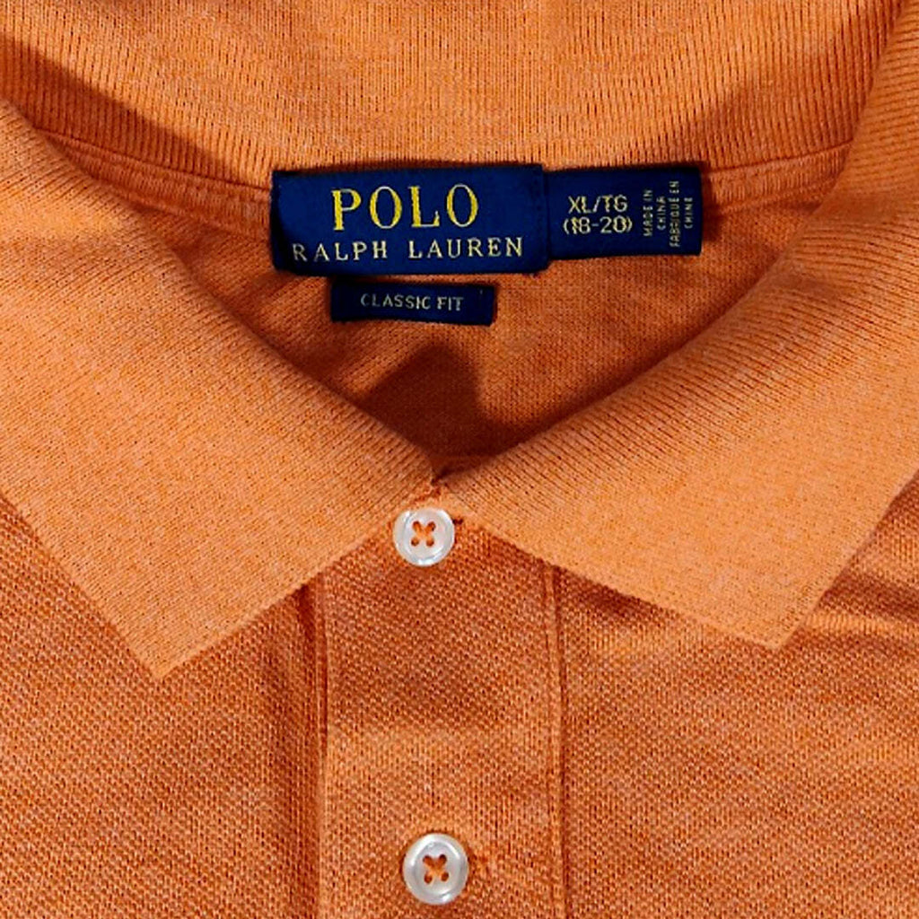 Polo Ralph Lauren Classic Fit Polo Shirt Orange Cotton Youth XL Adult Small
