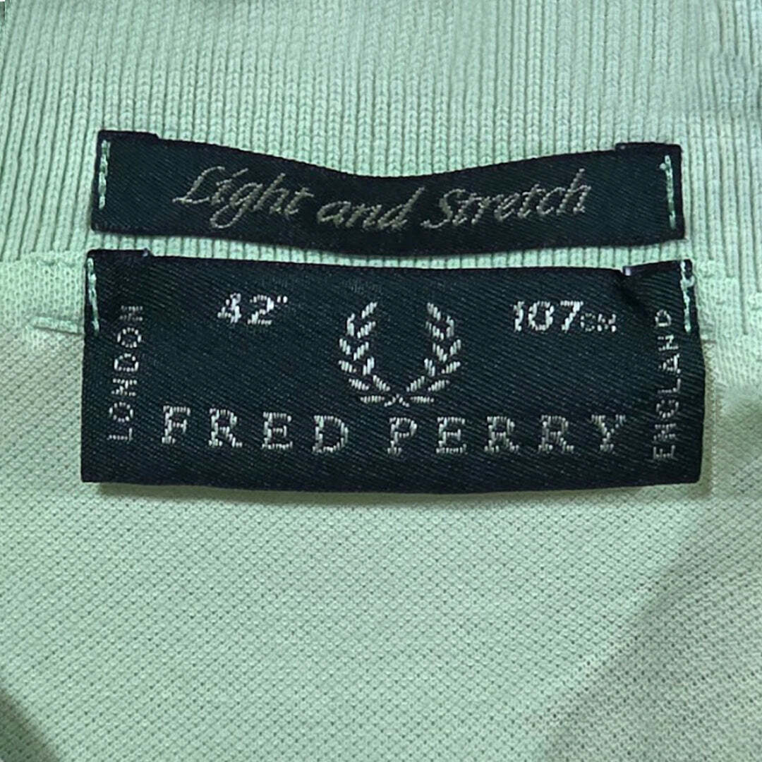 Fred Perry Light & Stretch Polo Shirt Mint Green Twin Tipped Men's Large 42
