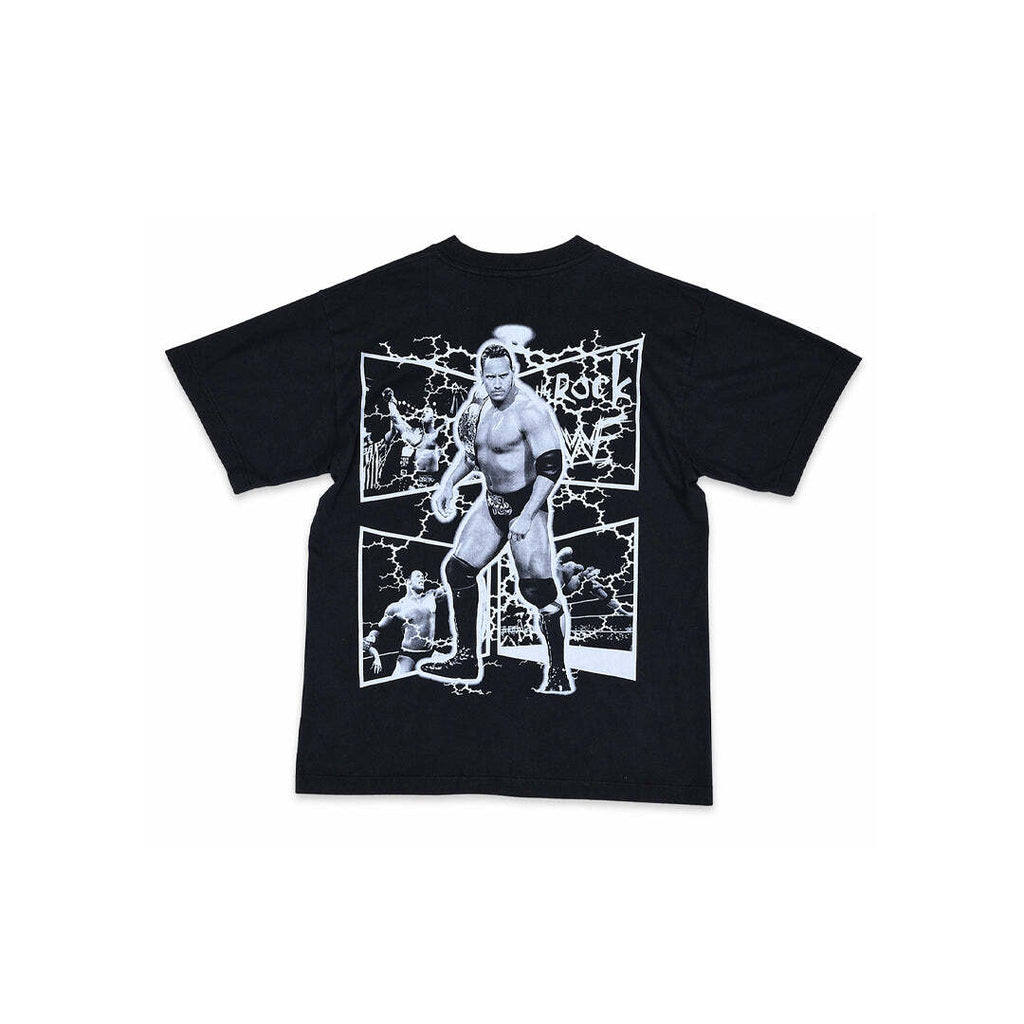 Vintage The Rock WWF WWE Double Sided Graphic T-Shirt Unisex Large