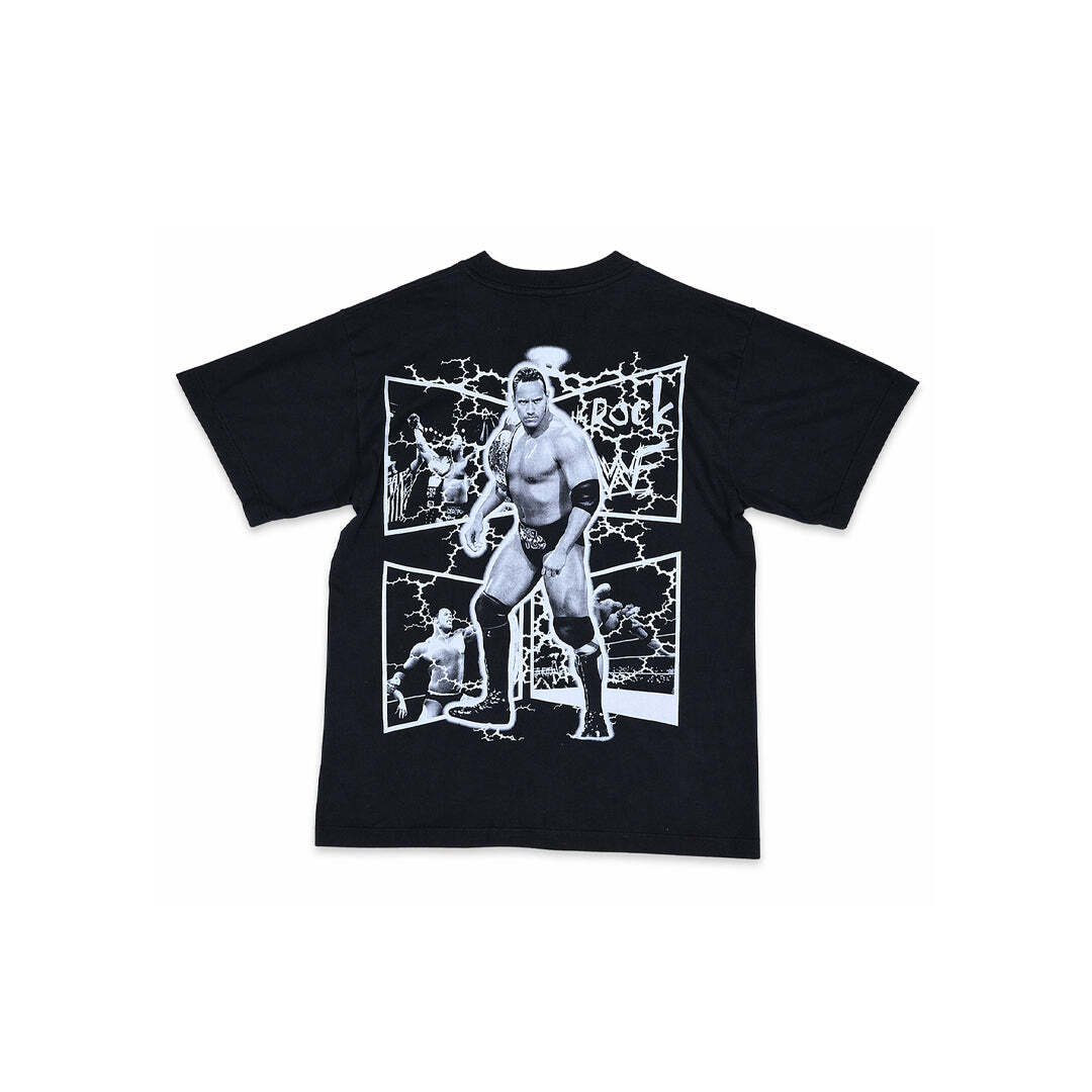Vintage The Rock WWF WWE Double Sided Graphic T-Shirt Unisex Large