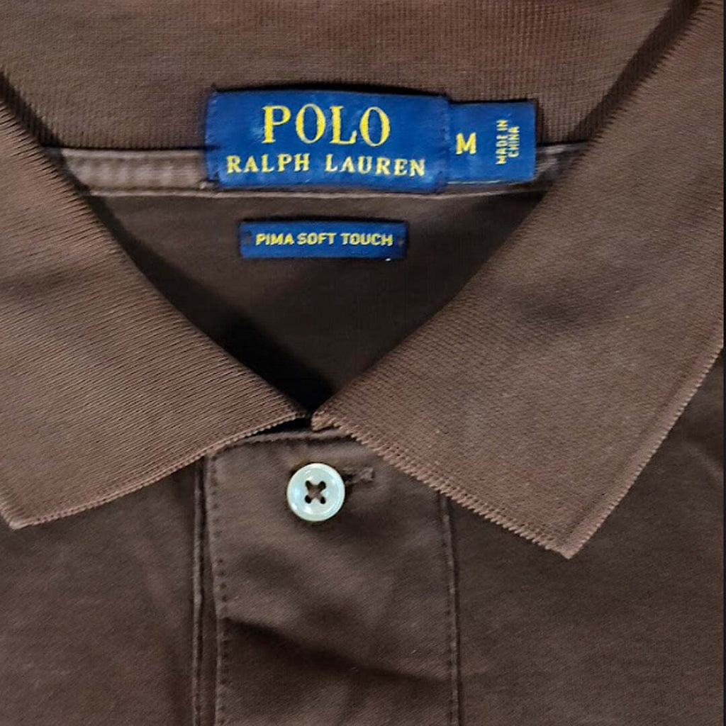 Polo Ralph Lauren Pima Soft Touch Polo Shirt Brown Custom Fit Size M