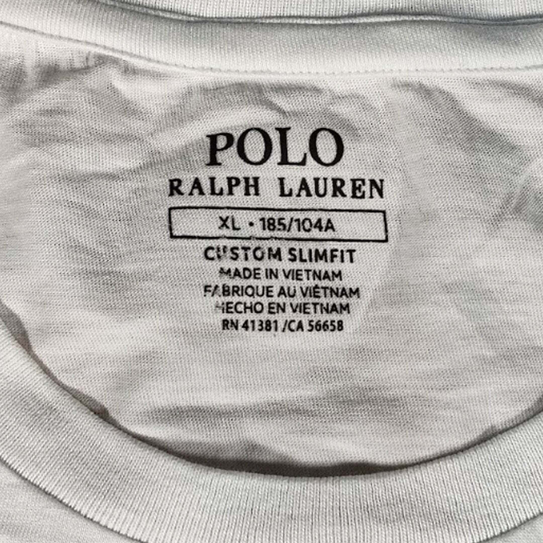 Polo Ralph Lauren Men’s White Custom Slim Fit T-Shirt XL Multi-Colour Pony