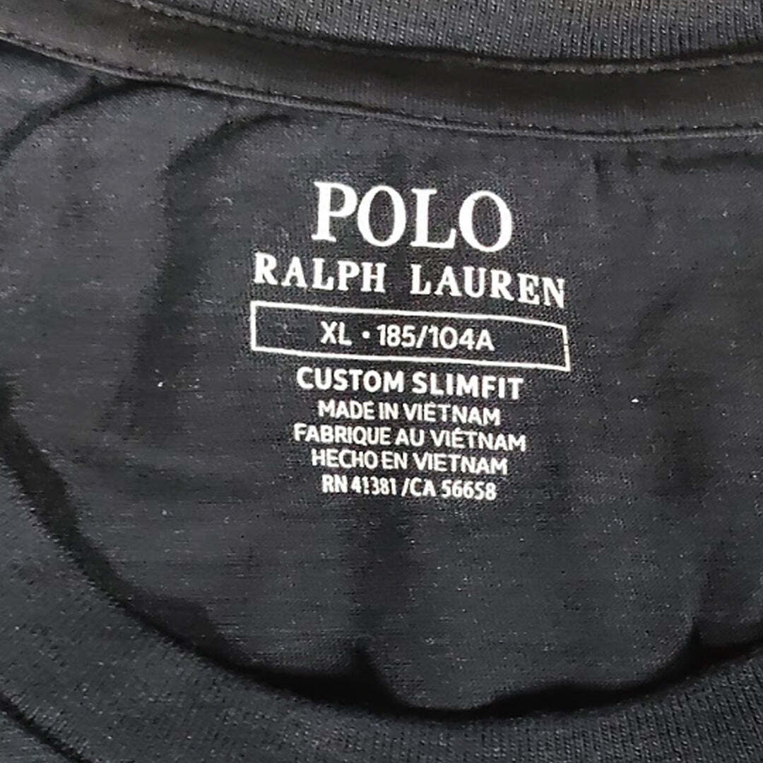 Polo Ralph Lauren Men’s Custom Slim Fit Black T-Shirt XL Multicolour Pony Logo