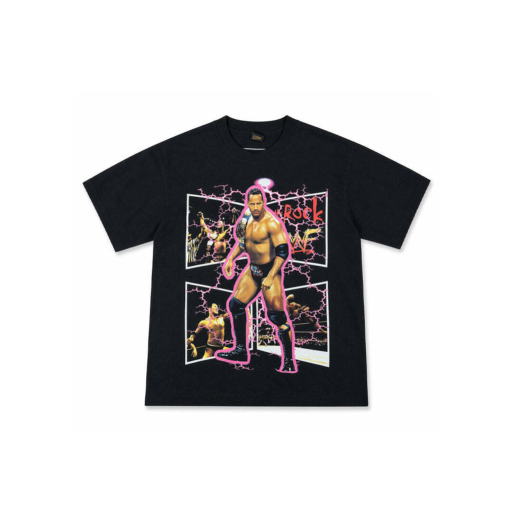 Vintage The Rock WWF WWE Double Sided Graphic T-Shirt Unisex Large