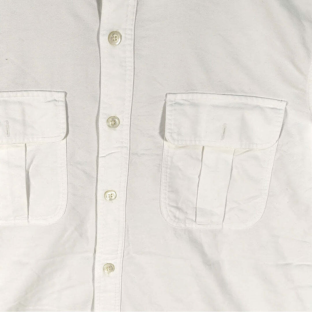 Vintage Polo Ralph Lauren Utility Shirt White Double Pocket Button Up Men's Medium