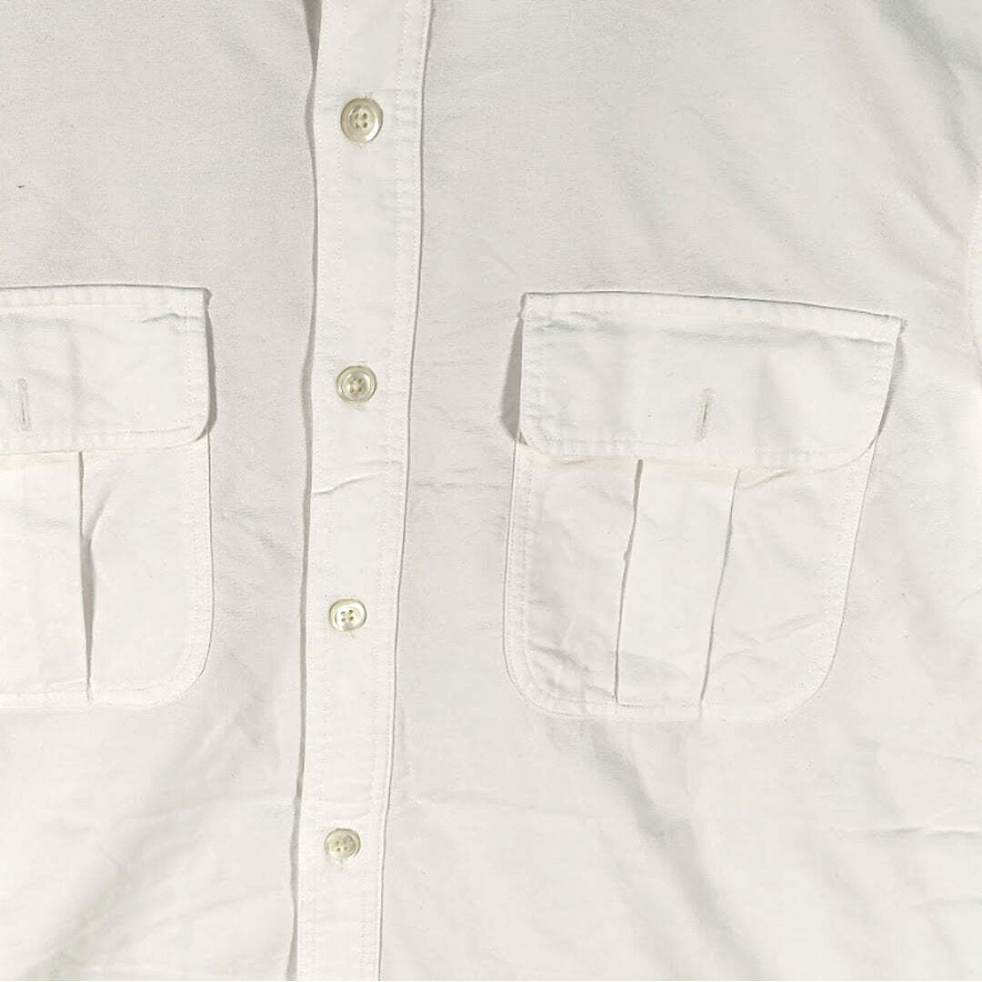 Vintage Polo Ralph Lauren Utility Shirt White Double Pocket Button Up Men's Medium