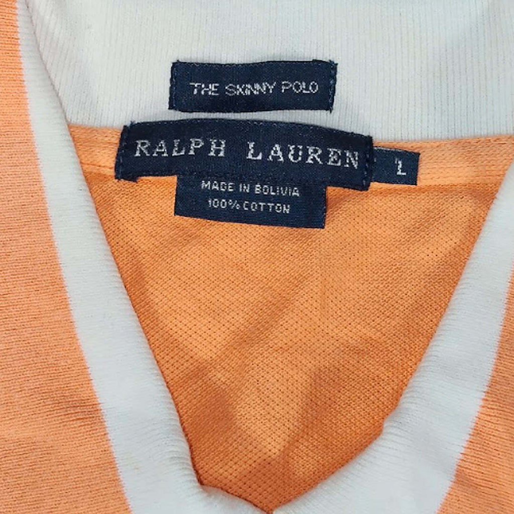 Polo Ralph Lauren Women's The Skinny Polo Big Pony Orange Polo Shirt Size L