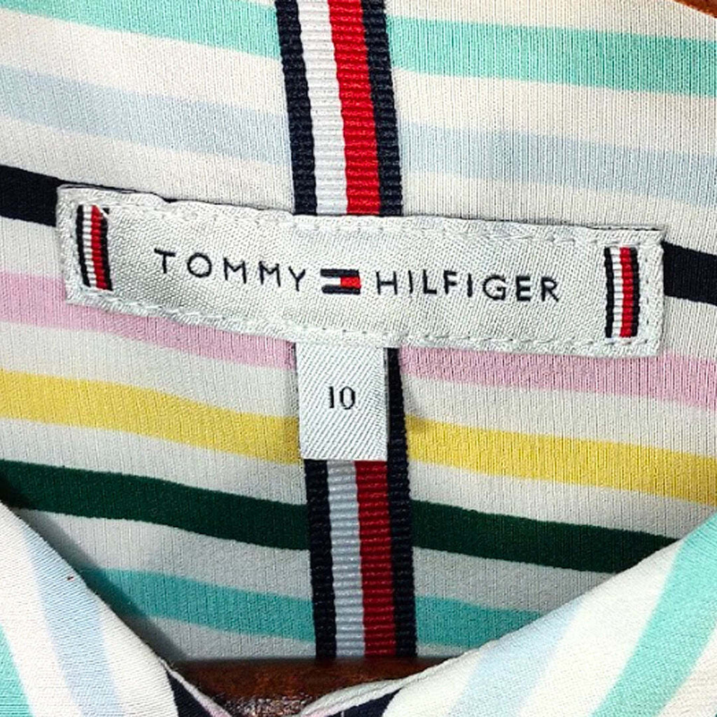 Tommy Hilfiger Women's Multicolor Stripe Viscose Button Shirt Size 10