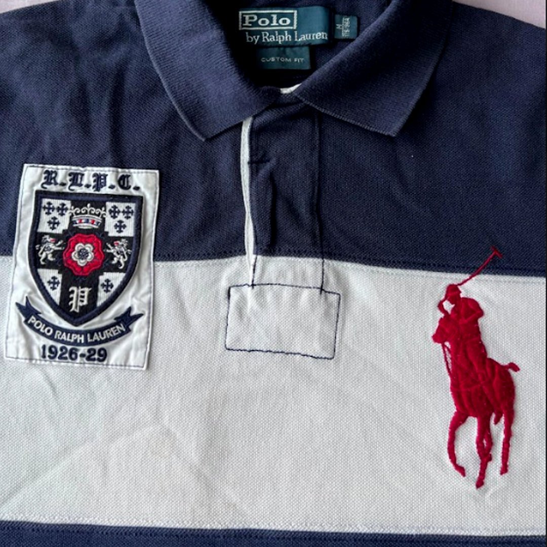 Big Pony Rugby Stripe Polo T-Shirt Polo Ralph Lauren Men, Size (Medium)