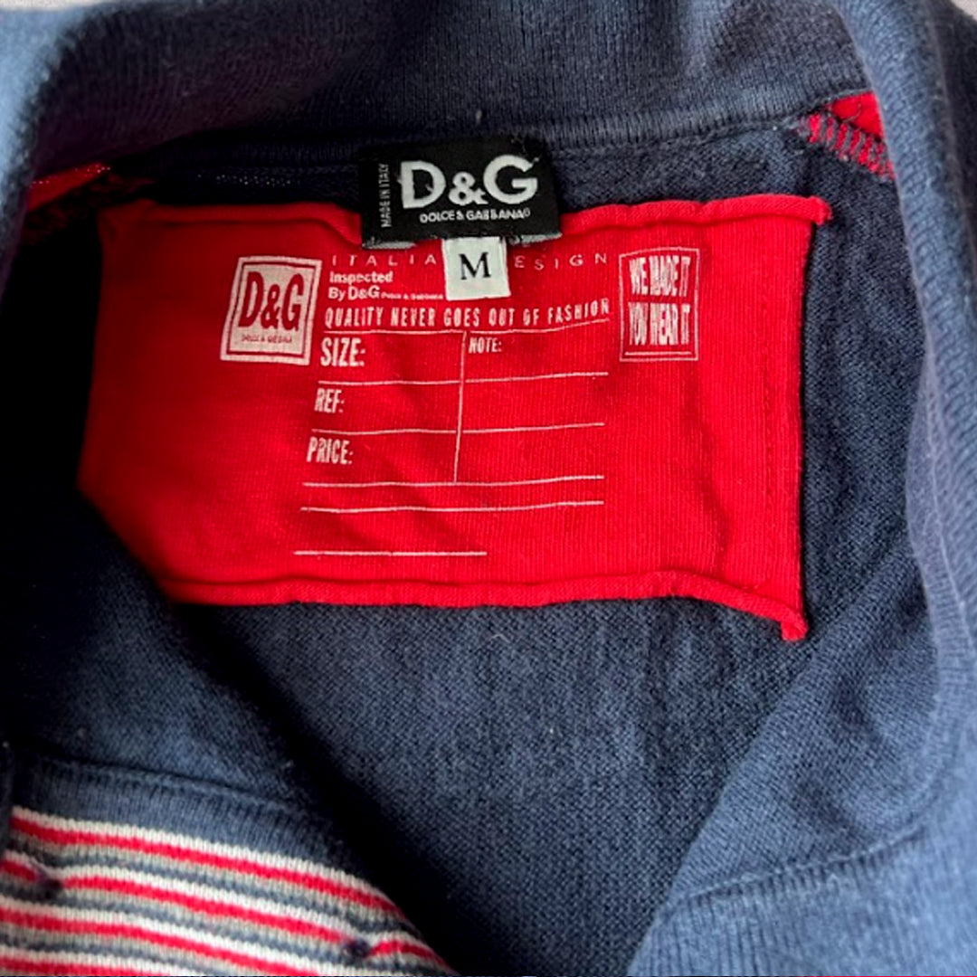 Long Sleeve Knit Polo Sweater D&G Dolce & Gabbana Mens , Size ( Medium )