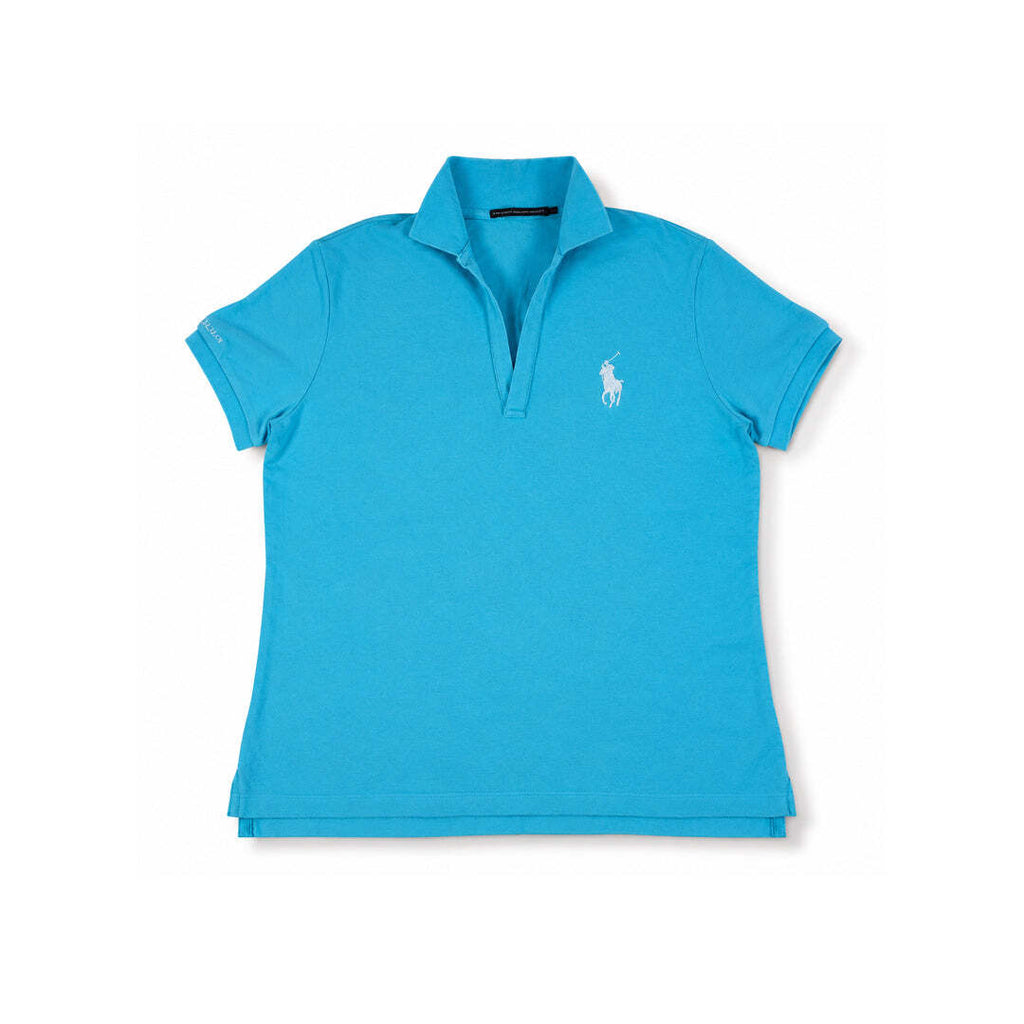 Ralph Lauren Sport Women's Polo Shirt Blue Cotton Pony Logo Size L