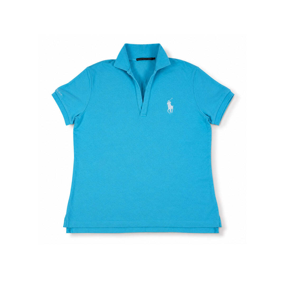Ralph Lauren Sport Women's Polo Shirt Blue Cotton Pony Logo Size L