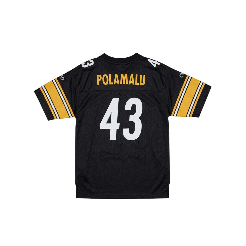 Vintage Reebok NFL Pittsburgh Steelers Troy Polamalu # 43 Youth XL Jersey Black
