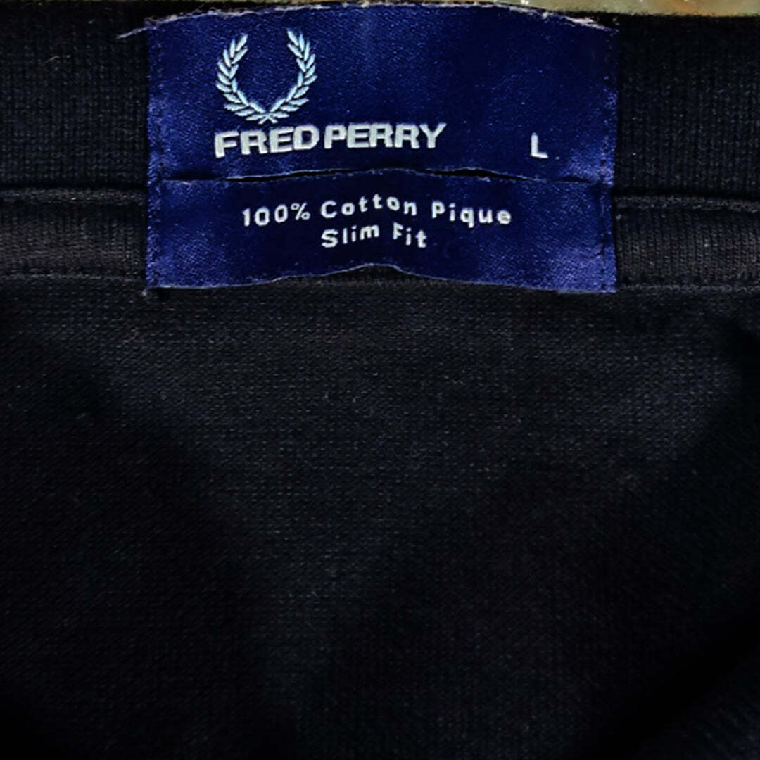 Fred Perry M3600 Twin Tipped Polo Shirt Black Red Slim Fit Cotton Men's L