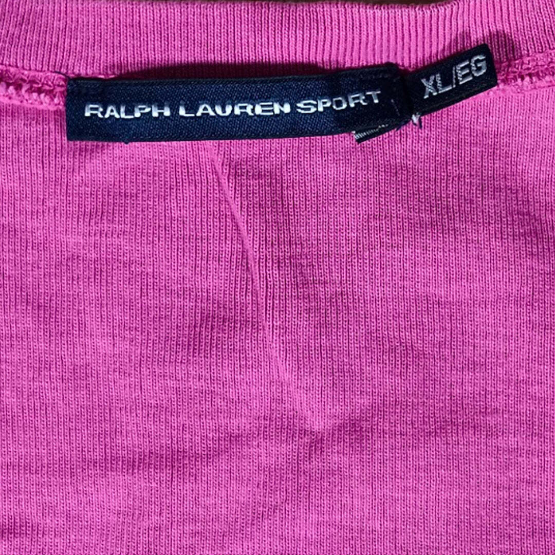 Ralph Lauren Sport Women’s Pink V-Neck T-Shirt XL Embroidered Pony
