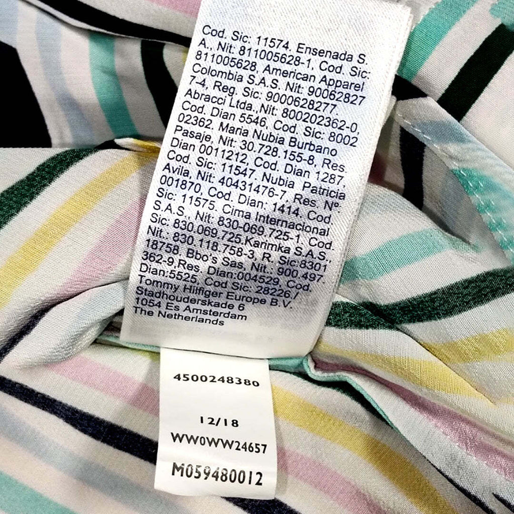 Tommy Hilfiger Women's Multicolor Stripe Viscose Button Shirt Size 10