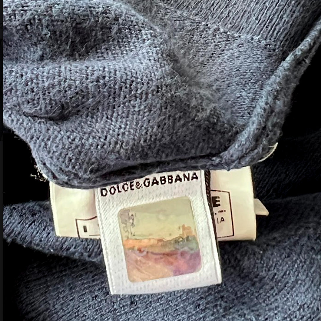Long Sleeve Knit Polo Sweater D&G Dolce & Gabbana Mens , Size ( Medium )