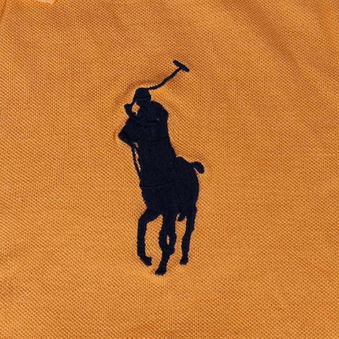 Polo Ralph Lauren Women's The Skinny Polo Big Pony Orange Polo Shirt Size L