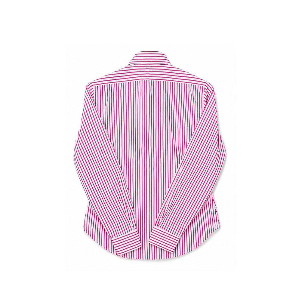 Ralph Lauren Sport Pink White Striped Button Shirt Women's Pony Logo