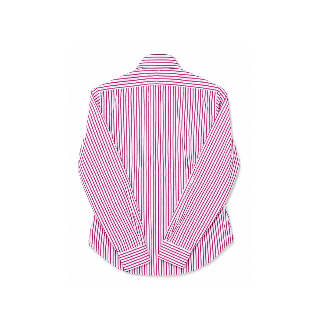 Ralph Lauren Sport Pink White Striped Button Shirt Women's Pony Logo