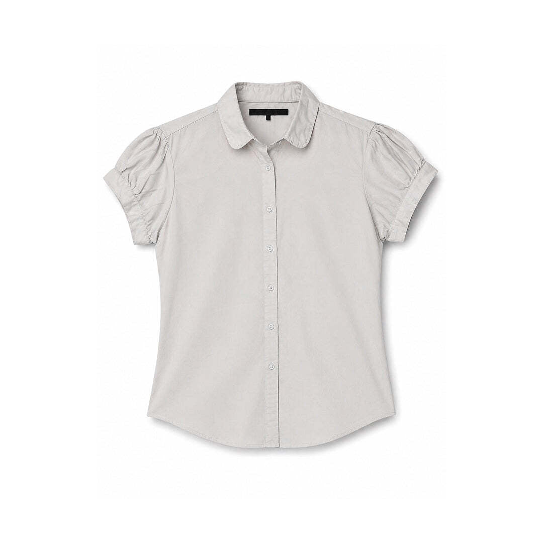 Ralph Lauren Sport Women's White Cotton Cap Sleeve Button Shirt Size 14 Large