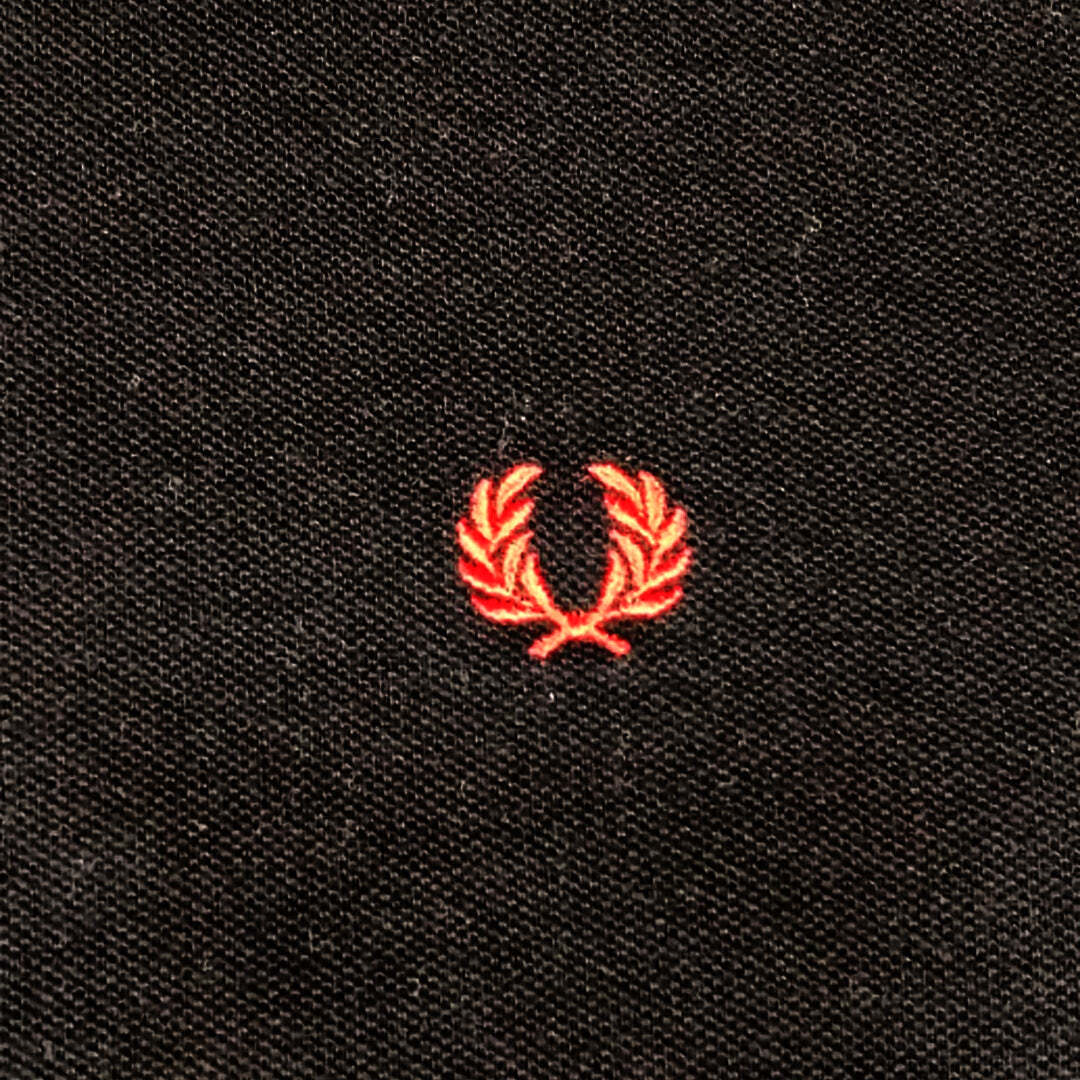 Fred Perry M3600 Twin Tipped Polo Shirt Black Red Slim Fit Cotton Men's L