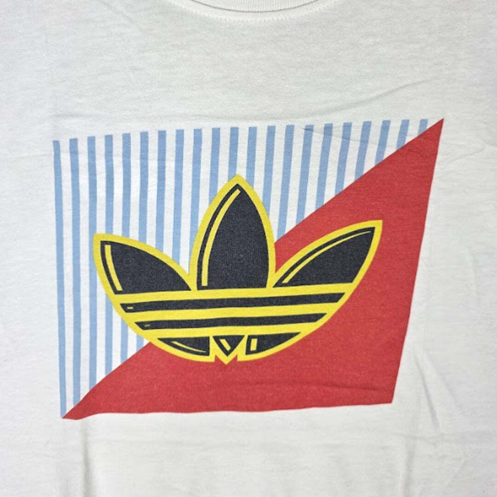 adidas Originals White Graphic Trefoil Logo T-Shirt Unisex Large
