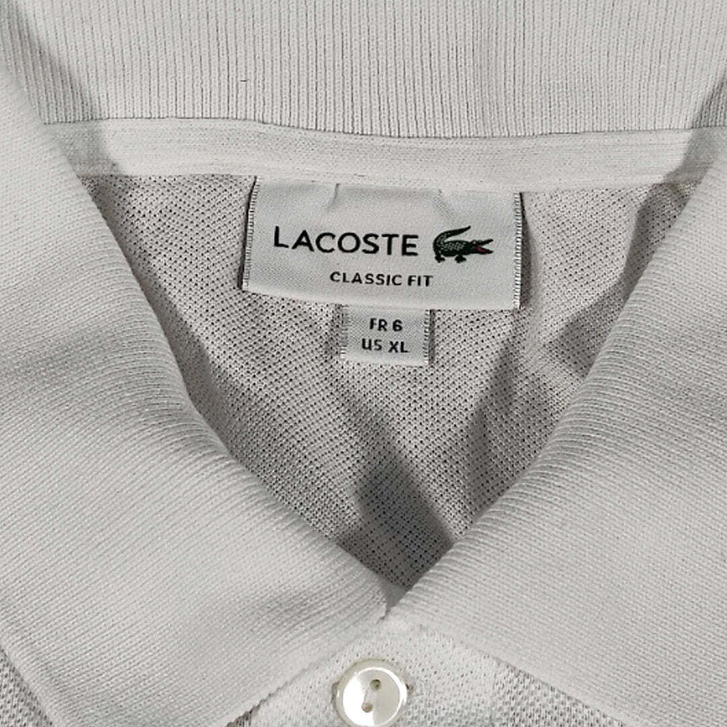 Lacoste L1212 Classic Fit White Polo Shirt Men's XL Cotton Short Sleeve