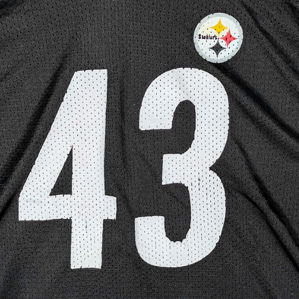 Vintage Reebok NFL Pittsburgh Steelers Troy Polamalu # 43 Youth XL Jersey Black