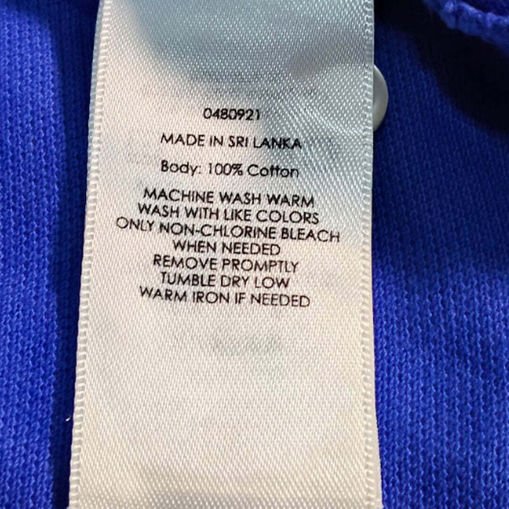 Unisex Polo Ralph Lauren Big Pony Custom Fit Blue Polo Shirt with Pink Logo