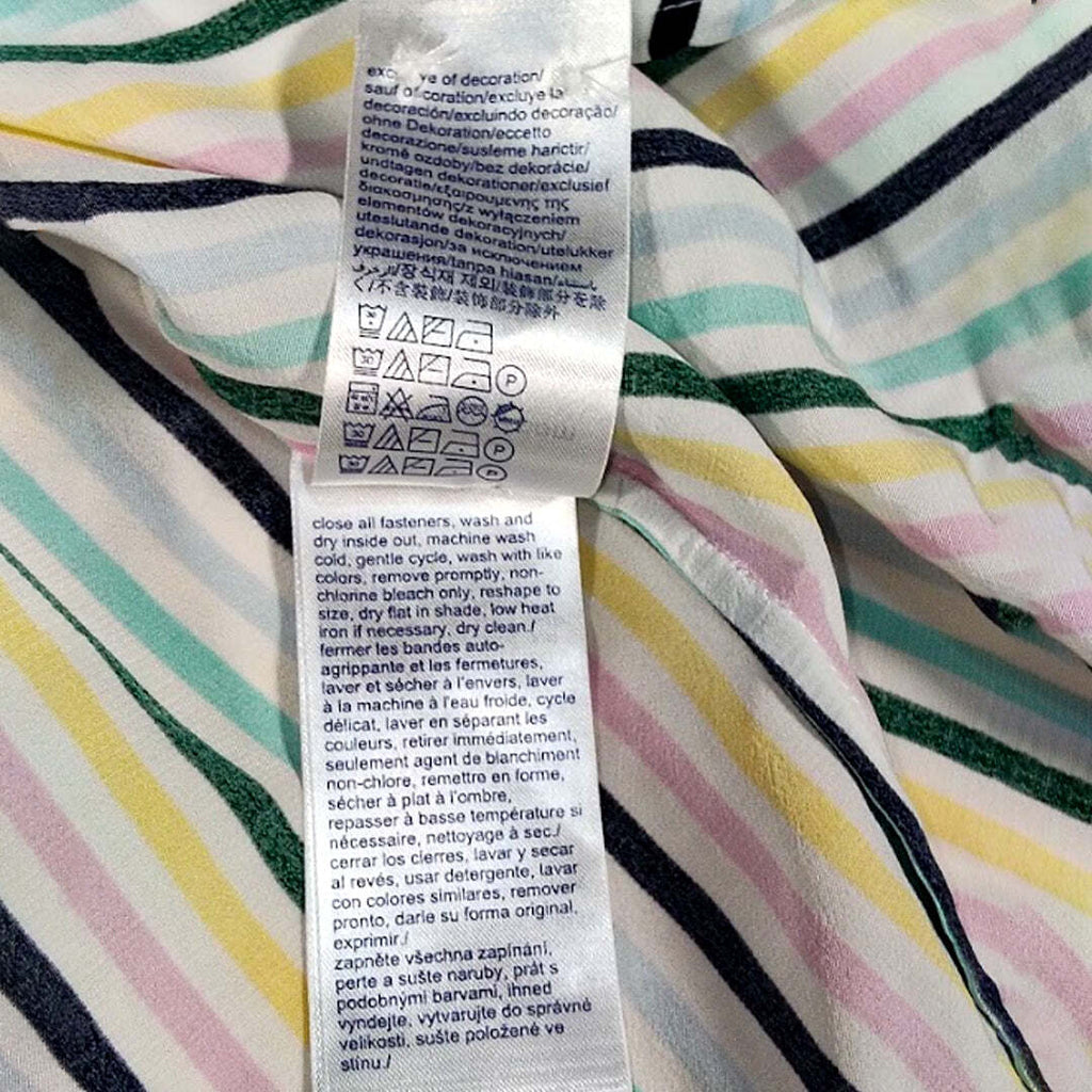 Tommy Hilfiger Women's Multicolor Stripe Viscose Button Shirt Size 10