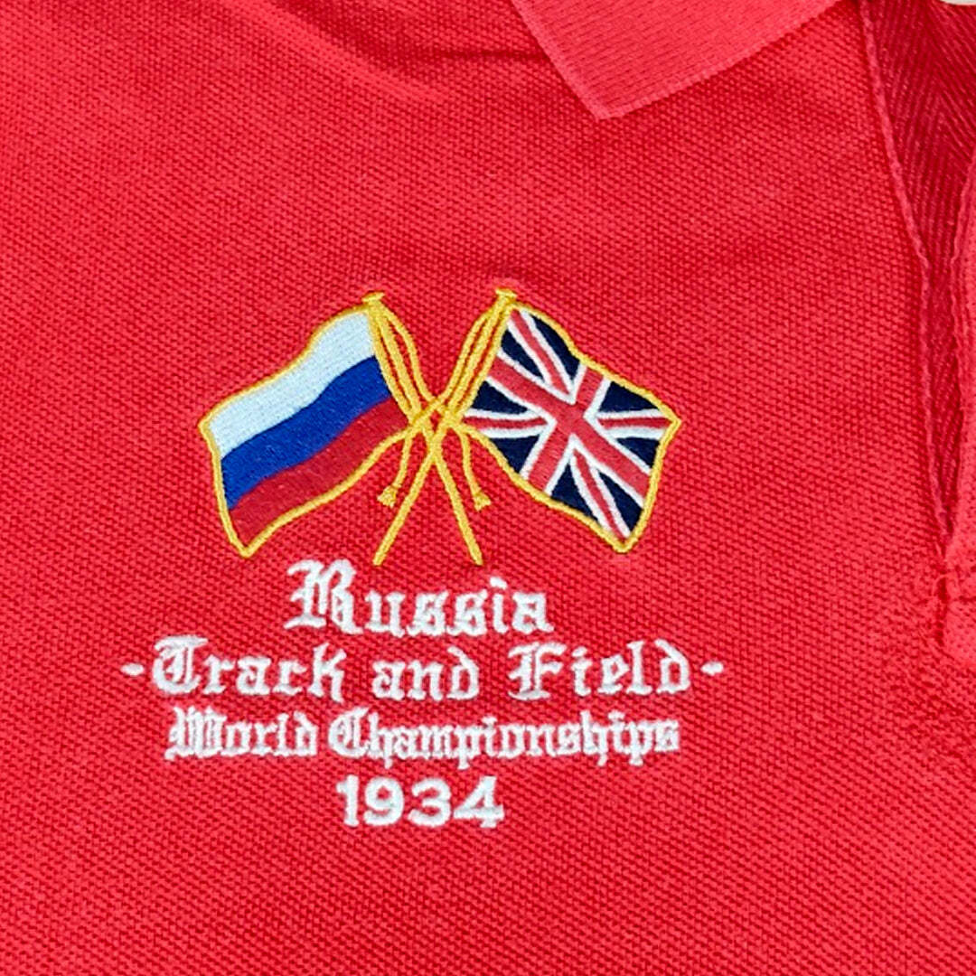 Polo Ralph Lauren Big Pony Russia Track & Field Custom Fit Polo Shirt Red Size S