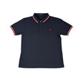 Fred Perry M3600 Twin Tipped Polo Shirt Black Red Slim Fit Cotton Men's L