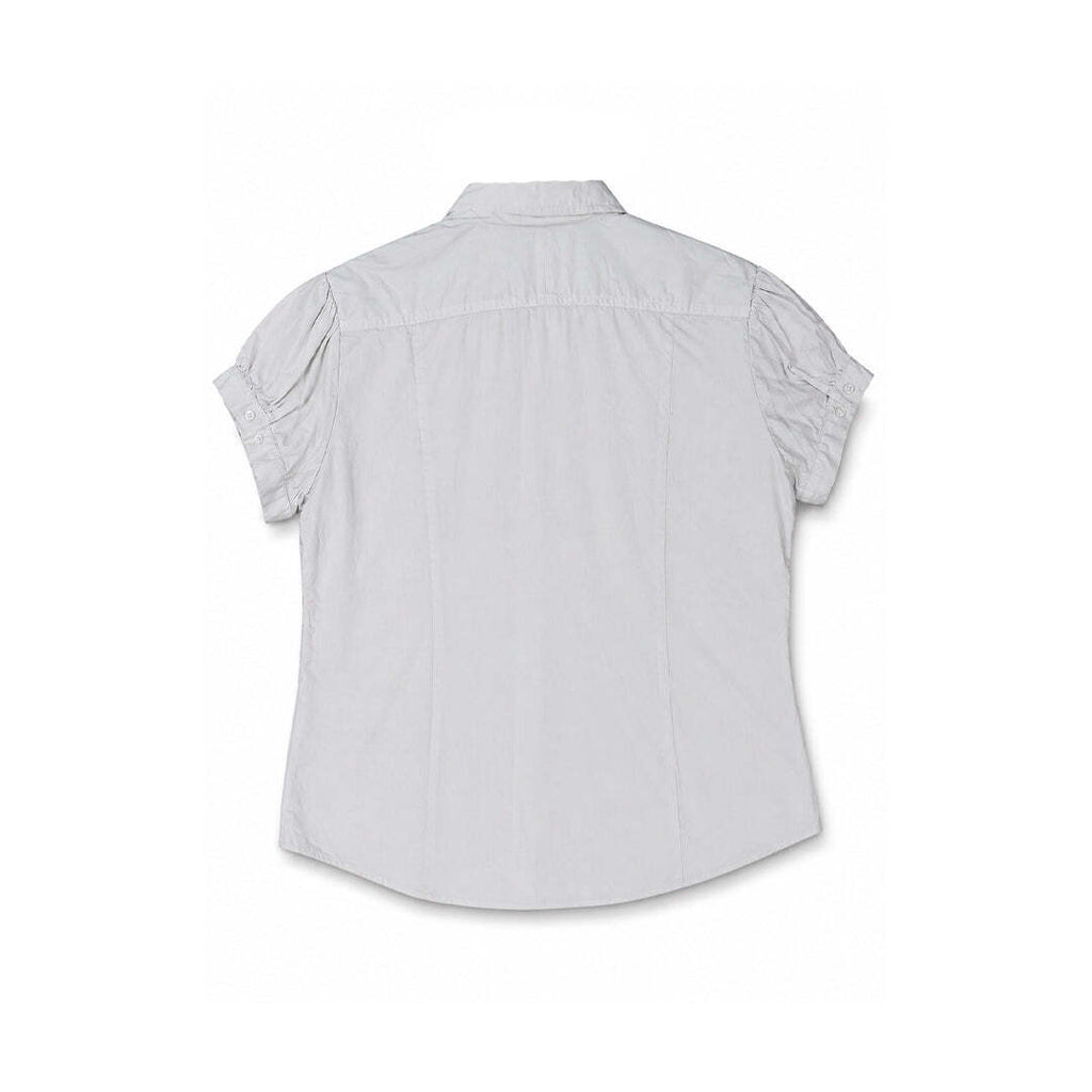 Ralph Lauren Sport Women's White Cotton Cap Sleeve Button Shirt Size 14 Large