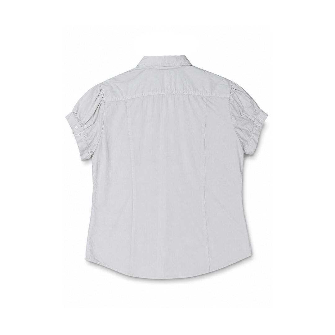 Ralph Lauren Sport Women's White Cotton Cap Sleeve Button Shirt Size 14 Large