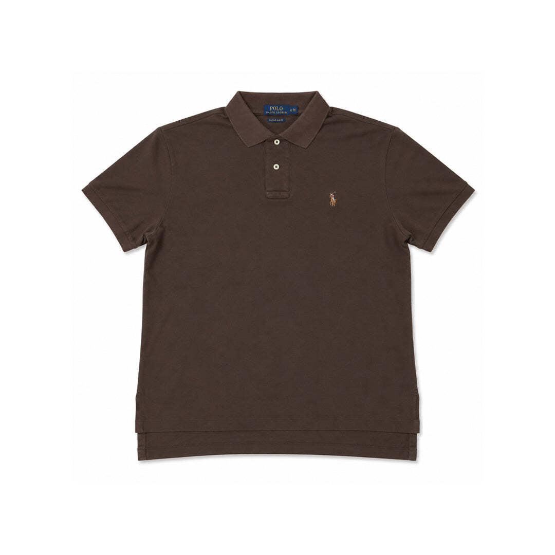 Polo Ralph Lauren Pima Soft Touch Polo Shirt Brown Custom Fit Size M