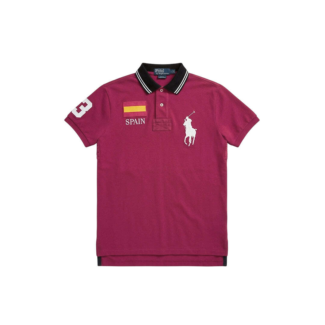 Polo Ralph Lauren Custom Fit Big Pony Spain 43 Polo Shirt Burgundy Size S