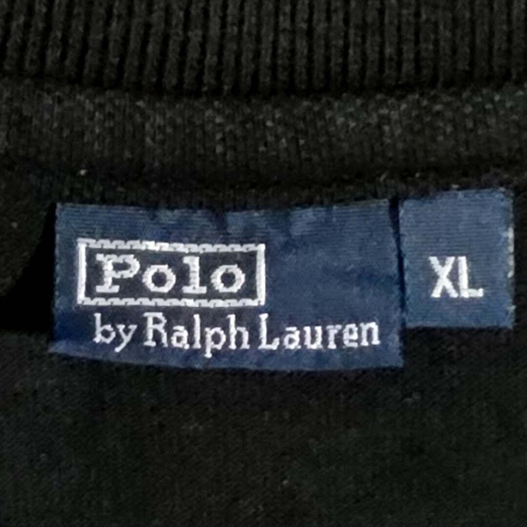Polo Ralph Lauren Big Pony Black Cotton Polo Shirt with White Logo and Stripe XL