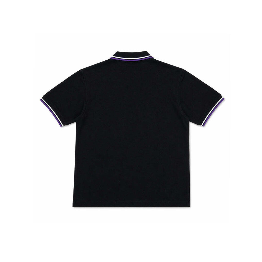 Fred Perry Black Twin Tipped Polo Shirt Purple Trim Men's L