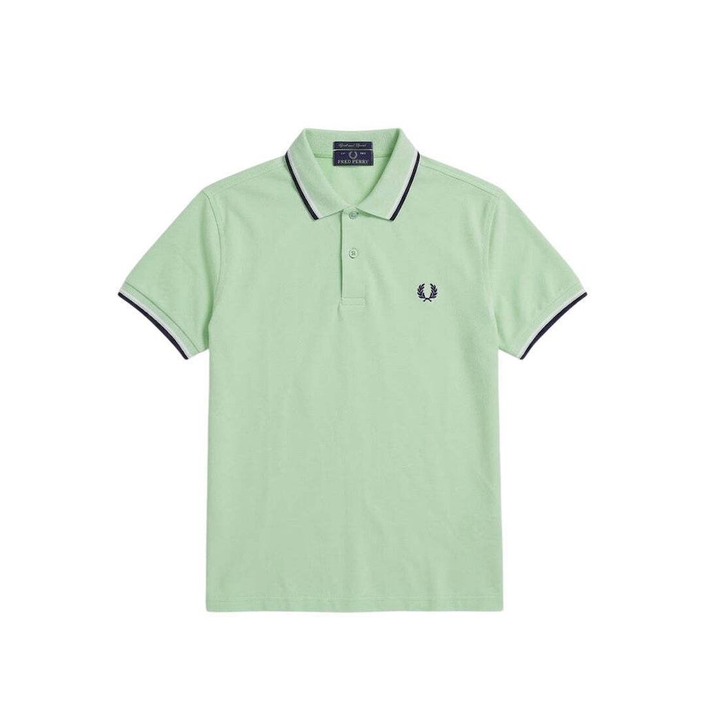 Fred Perry Light & Stretch Polo Shirt Mint Green Twin Tipped Men's Large 42
